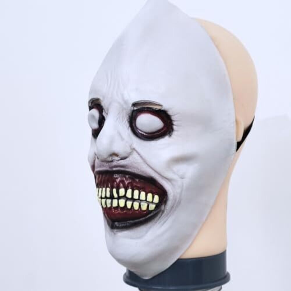 8391 Scary Horror Vampire Mask Smiling Demons Scariest Creepy White Masks - Picture 5 of 5